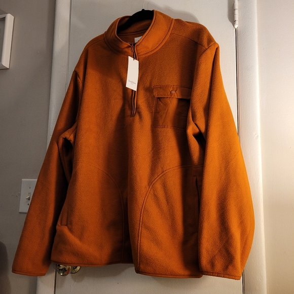 Goodfellow Quarter zip fleece XXL NWT rust orange - Picture 5 of 12